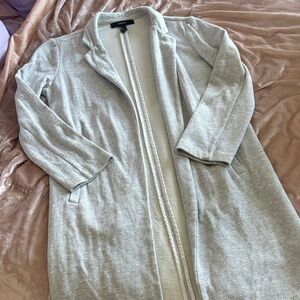 Forever 21 Heather Gray Long Cotton Blazer